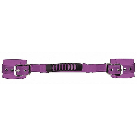 Adjustable Leather Handcuffs Purple by Shots Toys