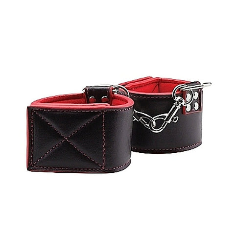 Ouch Reversible Wrist Cuffs Red by Shots Toys