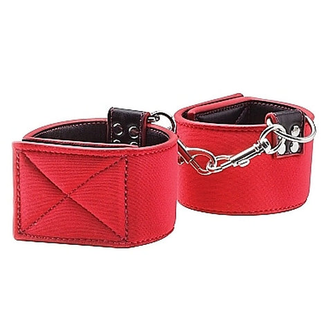 Ouch Reversible Wrist Cuffs Red by Shots Toys