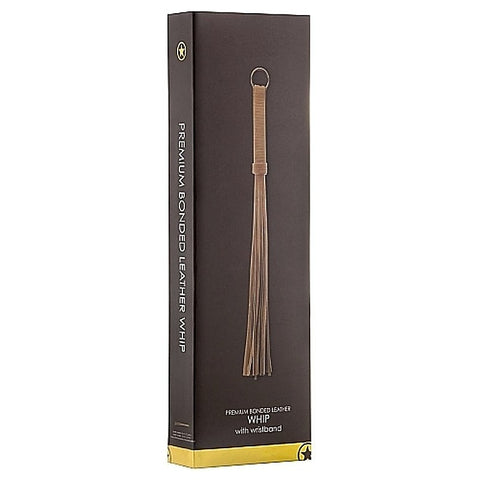 Bonded Leather Whip Brown by Shots Toys