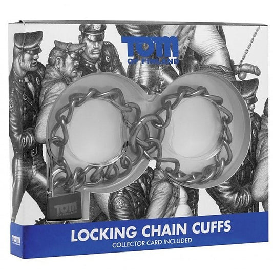 Tom of Finland Locking Chain Cuffs by XR Brands