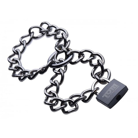 Tom of Finland Locking Chain Cuffs by XR Brands