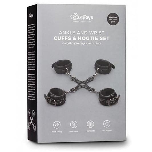 Fetish Ankle and Wrist Cuffs and Hogtie Set by Easytoys