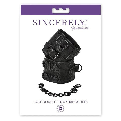 Sincerely Lace Double Strap Handcuffs by Sportsheets