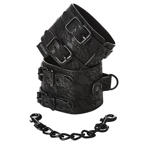 Sincerely Lace Double Strap Handcuffs by Sportsheets