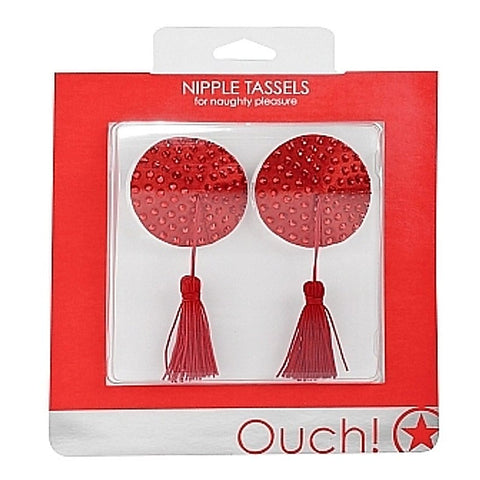 Ouch! Nipple Tassels Round Red by Shots Toys