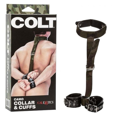Colt Camo BDSM Play Collar and Cuffs by California Exotics