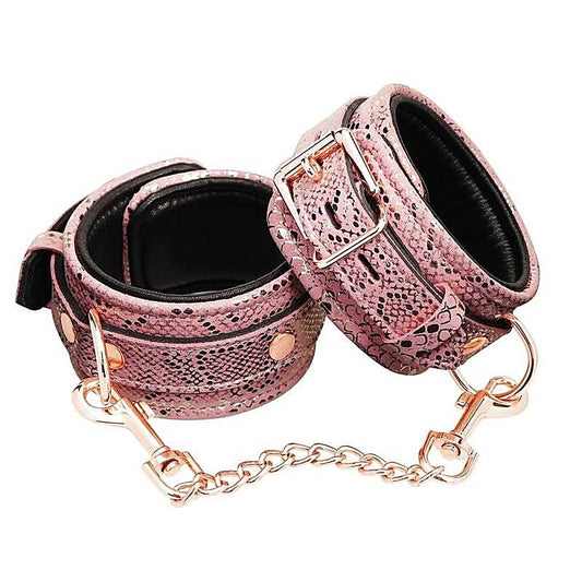 Pink Snake Microfiber Wrist Cuffs by Spartacus