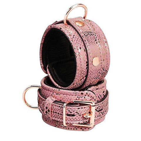 Pink Snake Microfiber Wrist Cuffs by Spartacus