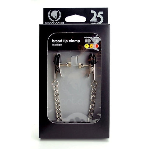 Spartacus Adjustable Broad Tip Nipple Clamps with Link Chain