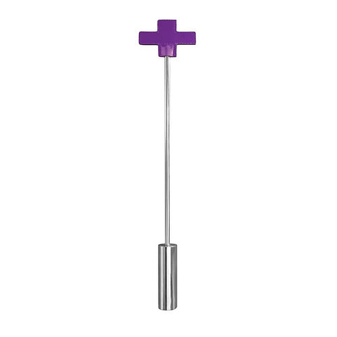 Leather Cross Tipped Crop Black by Shots Toys