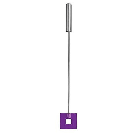 Leather Square Tipped Crop Black by Shots Toys