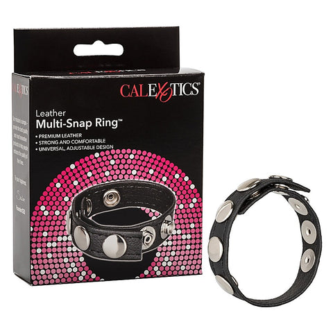 Ares Leather Multi Snap Cock Ring by California Exotics
