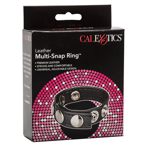 Ares Leather Multi Snap Cock Ring by California Exotics