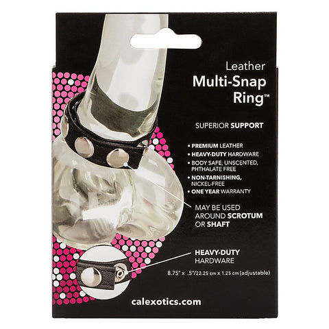 Ares Leather Multi Snap Cock Ring by California Exotics