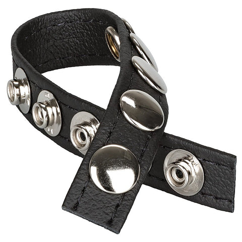 Ares Leather Multi Snap Cock Ring by California Exotics