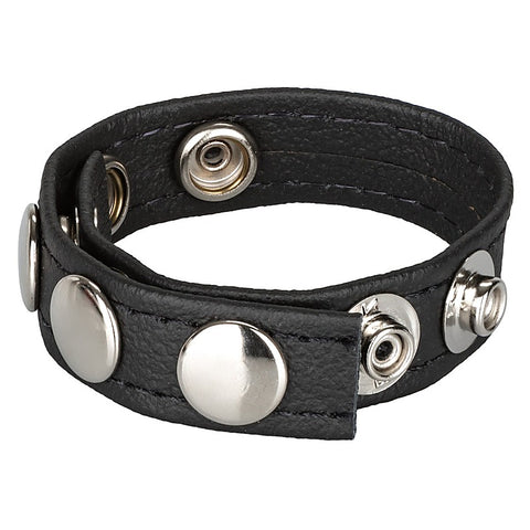 Ares Leather Multi Snap Cock Ring by California Exotics