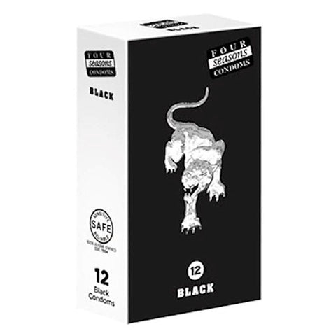 Black 12 Pack Adult Condoms by Four Seasons
