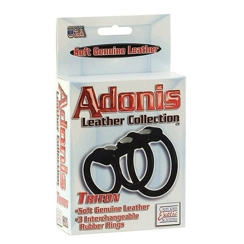 Adonis Triton Leather Cock Ring by California Exotics