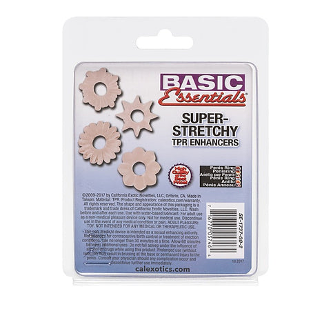 Basic Essentials Set of 4 Super Stretchy Cock Rings