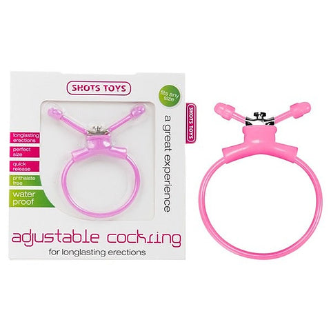 Adjustable Cock Ring in Pink by Shots Toys