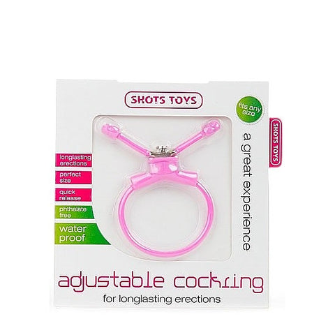 Adjustable Cock Ring in Pink by Shots Toys
