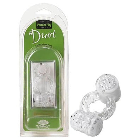 Duet Cock Ring Clear by Vibratex