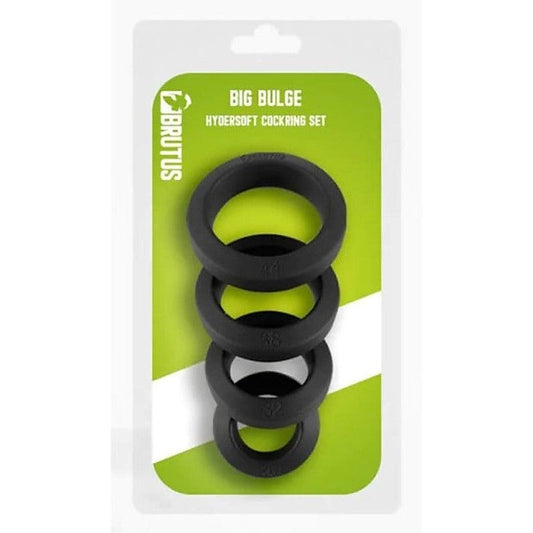 Big Bulge Silicone Cock Ring 4 Pc Set by Brutus