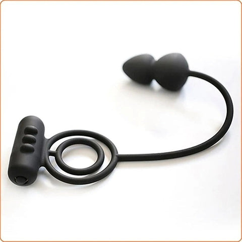 Dual Delight Vibrating Cock Ring and Anal Beads by BDStyle