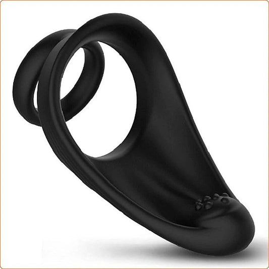 Silicone Dual Penis Ring with Taint Teaser by BDStyle