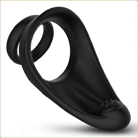 Silicone Dual Penis Ring with Taint Teaser by BDStyle