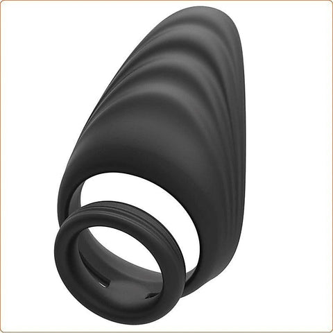 Silicone Dual Penis Ring with Taint Teaser by BDStyle