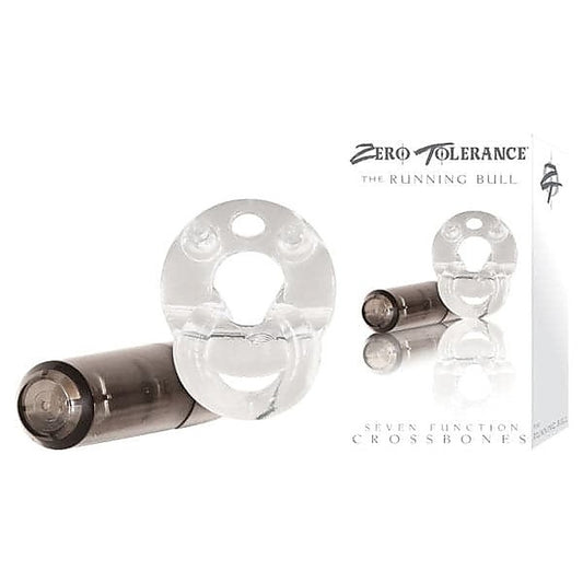 Crossbones Running Bull Single Bullet Cock Ring by Evolved