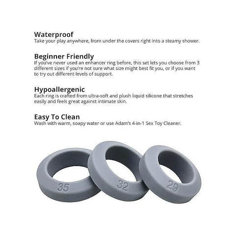 Pleasure Enhancing Cock Ring Set by Adam & Eve