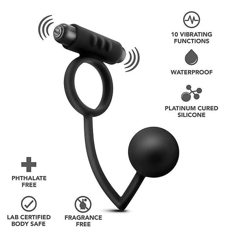 Platinum Anal Ball & Vibrating C-Ring Set by Blush Novelties