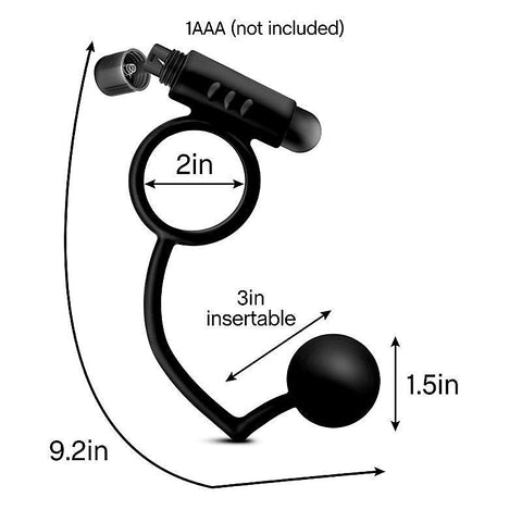 Platinum Anal Ball & Vibrating C-Ring Set by Blush Novelties