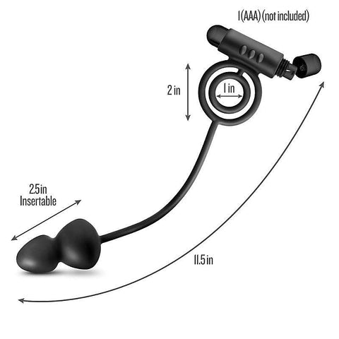 Platinum Pleasure Vibrating Anal Plug and C-Ring Set