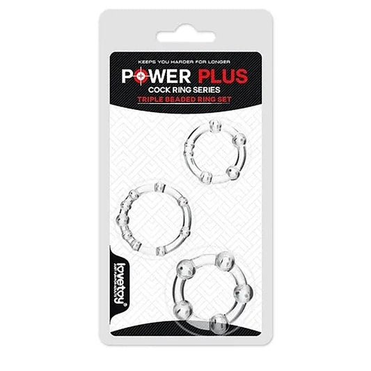 Triple Beaded Cock Ring Set by Lovetoy