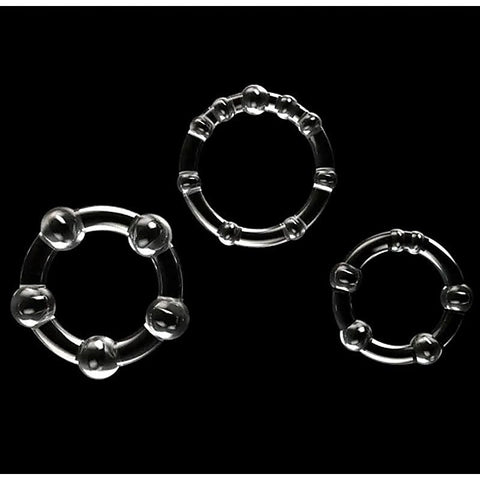 Triple Beaded Cock Ring Set by Lovetoy
