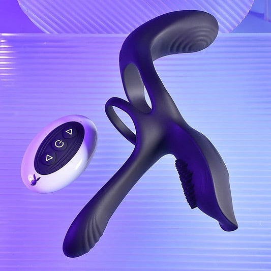 Playboy Pleasure The 3 Way Vibrating Men's Dick Cock Ring