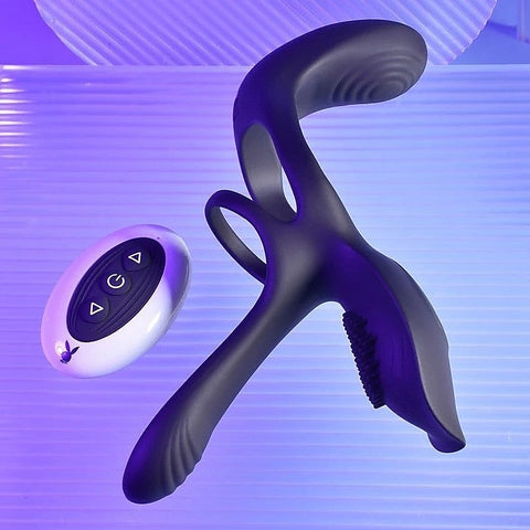 Playboy Pleasure The 3 Way Vibrating Men's Dick Cock Ring