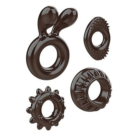 Ring My Bell 4 Piece Cock Ring Set by Evolved
