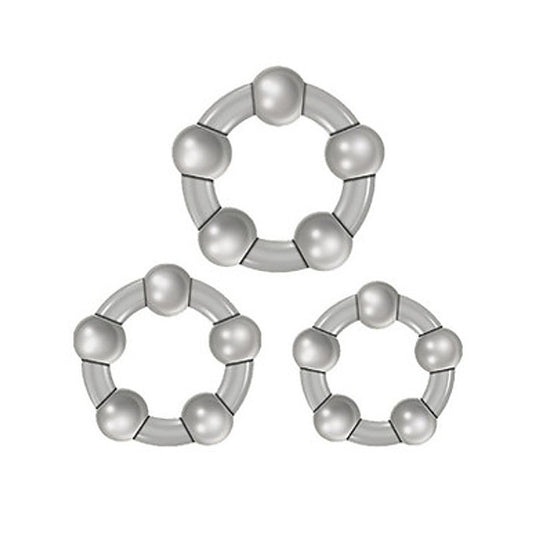 Three Amigos Stretchy Cock Ring Set by Evolved