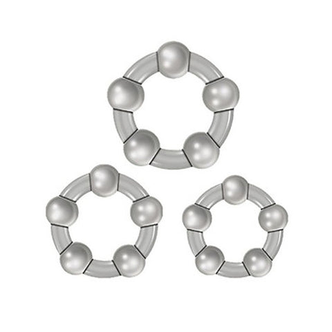 Three Amigos Stretchy Cock Ring Set by Evolved