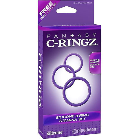 Fantasy 3 Silicone Cock Ring Stamina Set by Pipedream