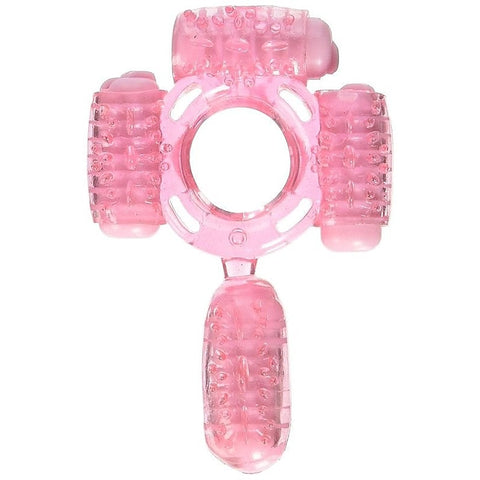Humm Dinger Super Quad Cock Ring Pink by Hott Products