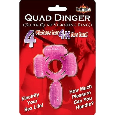 Humm Dinger Super Quad Cock Ring Pink by Hott Products