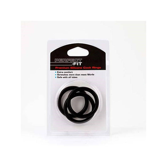 Silicone 3 Cock Ring Kit by Perfect Fit