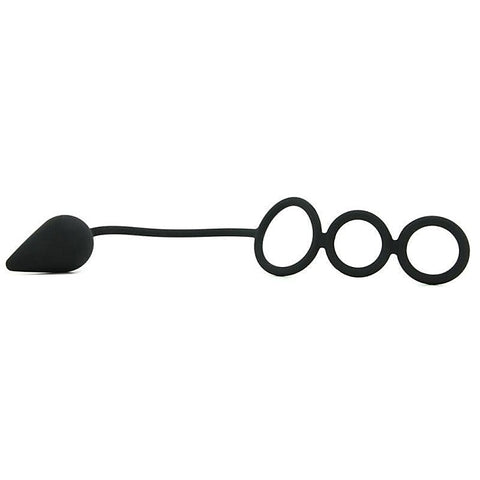 Triple Threat Silicone Tri Cock Ring and Anal Plug