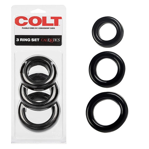 Colt 3 Piece Stretchy Mens Cock Ring Set